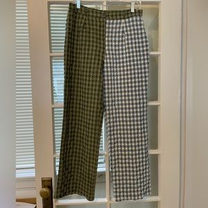 Lisa Says Gah! two tone checkered trousers